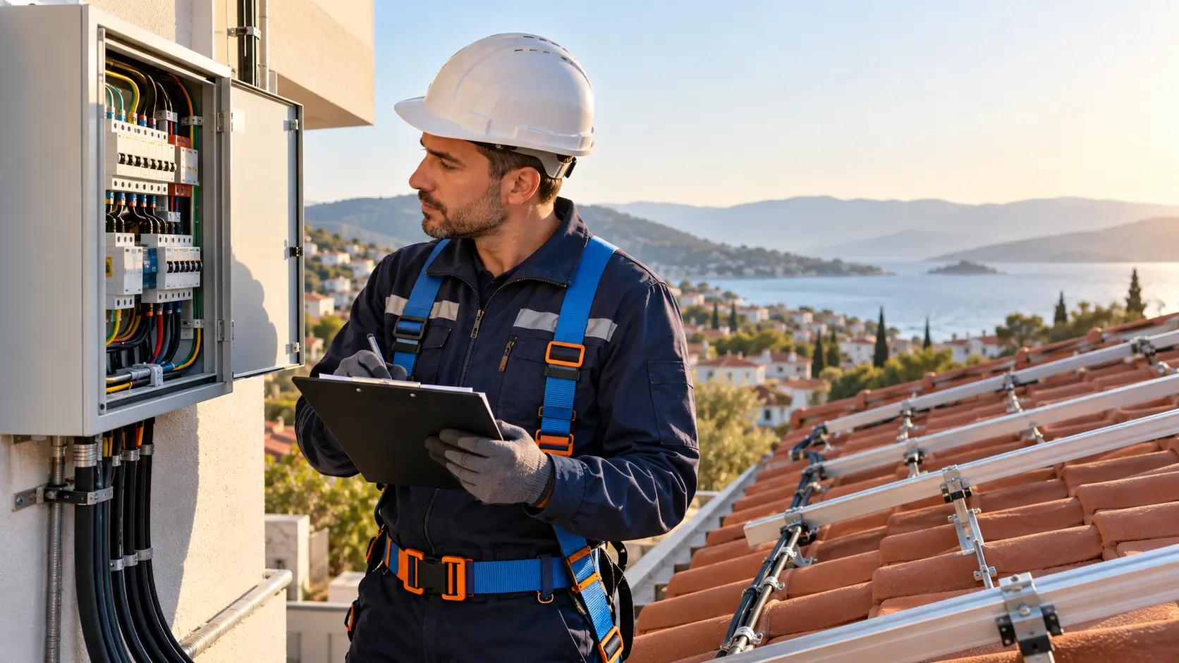 Çatı üzerinde güneş paneli kurulumu için saha ve elektrik altyapısı değerlendirmesi